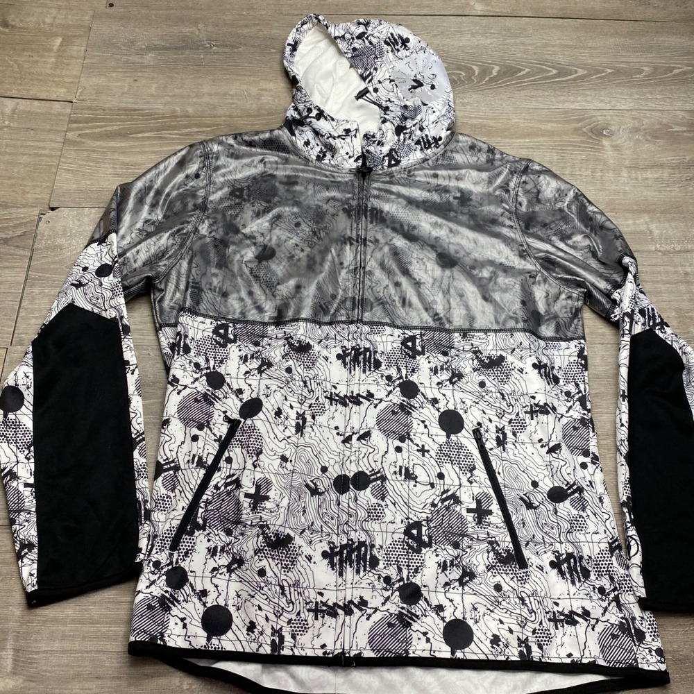 FISLL NBA Boston‎ Celtics Zip Hoodie Mens XL Graphic Print Jacket White Black